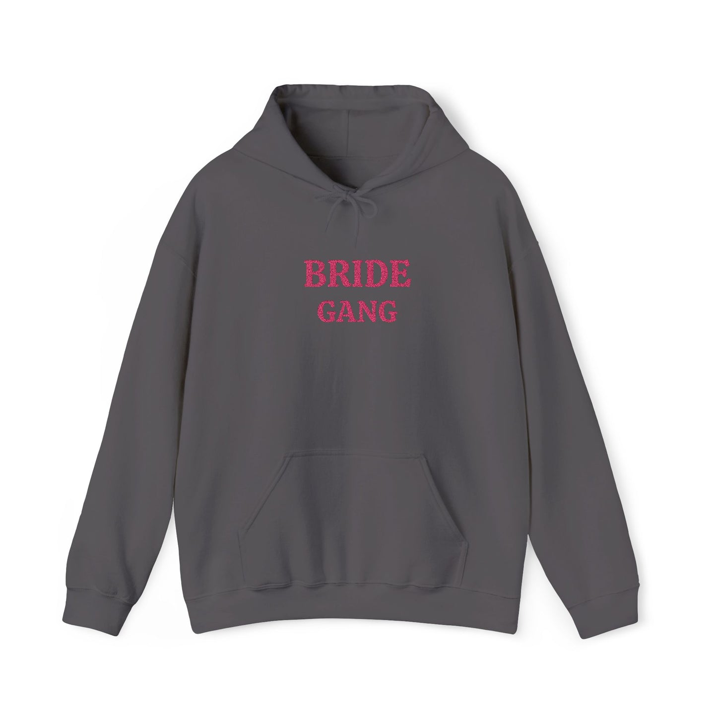 BRIDE GANG Pink Embroidered Hoodie – Customizable Wedding Hoodie