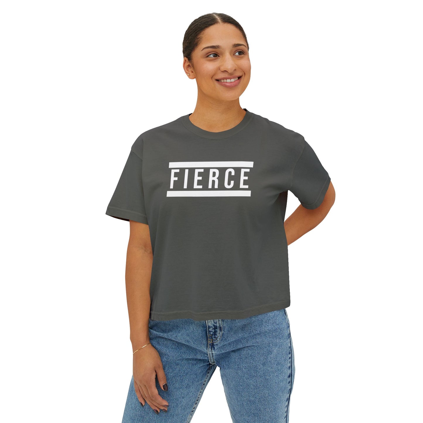 FIERCE | Heavyweight Cropped T-Shirt – Premium Cotton, Minimalist Statement – CAN
