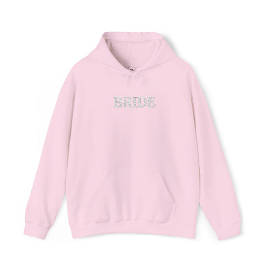BRIDE White Embroidered Hoodie – Customizable Wedding Hoodie