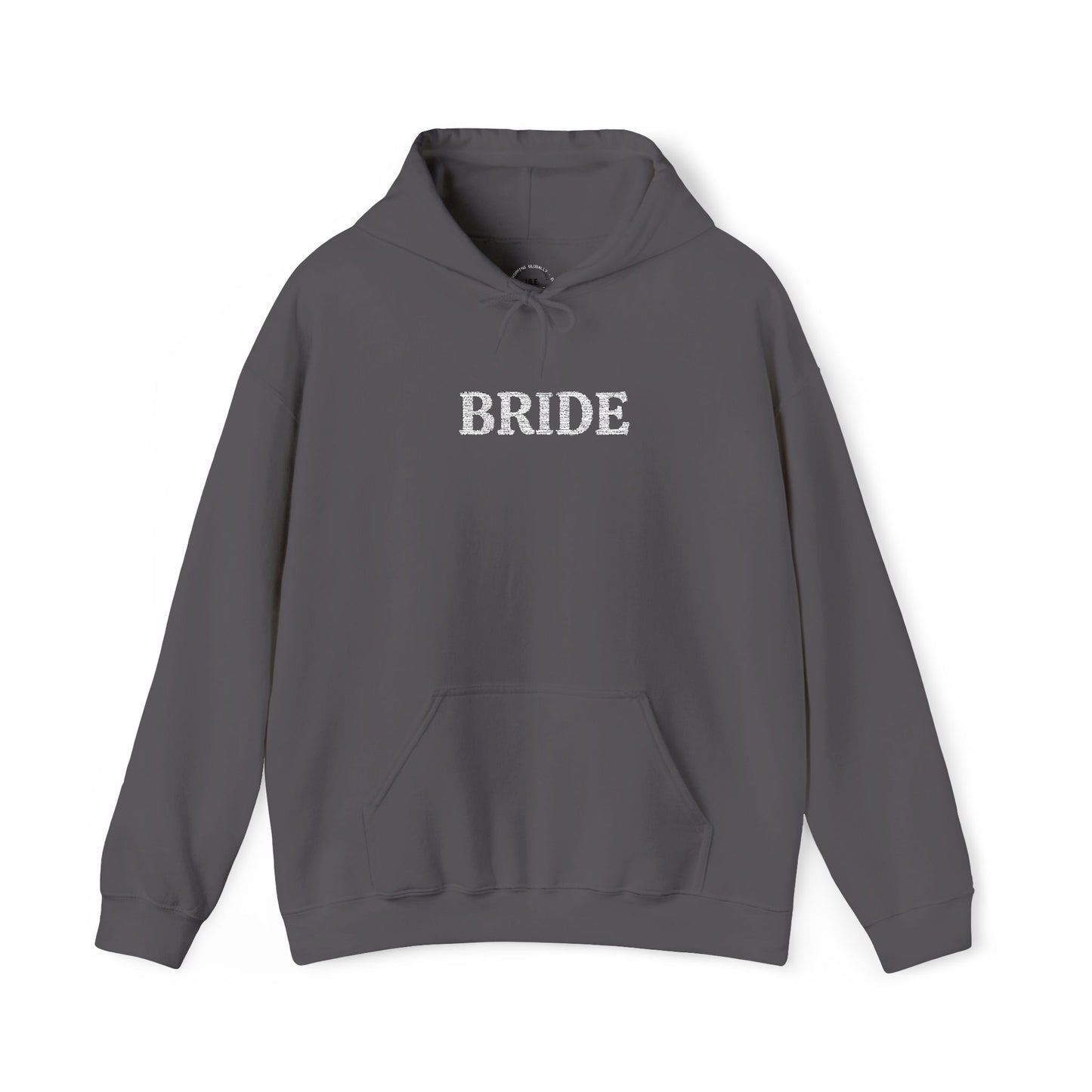 BRIDE White Embroidered Hoodie – Customizable Wedding Hoodie