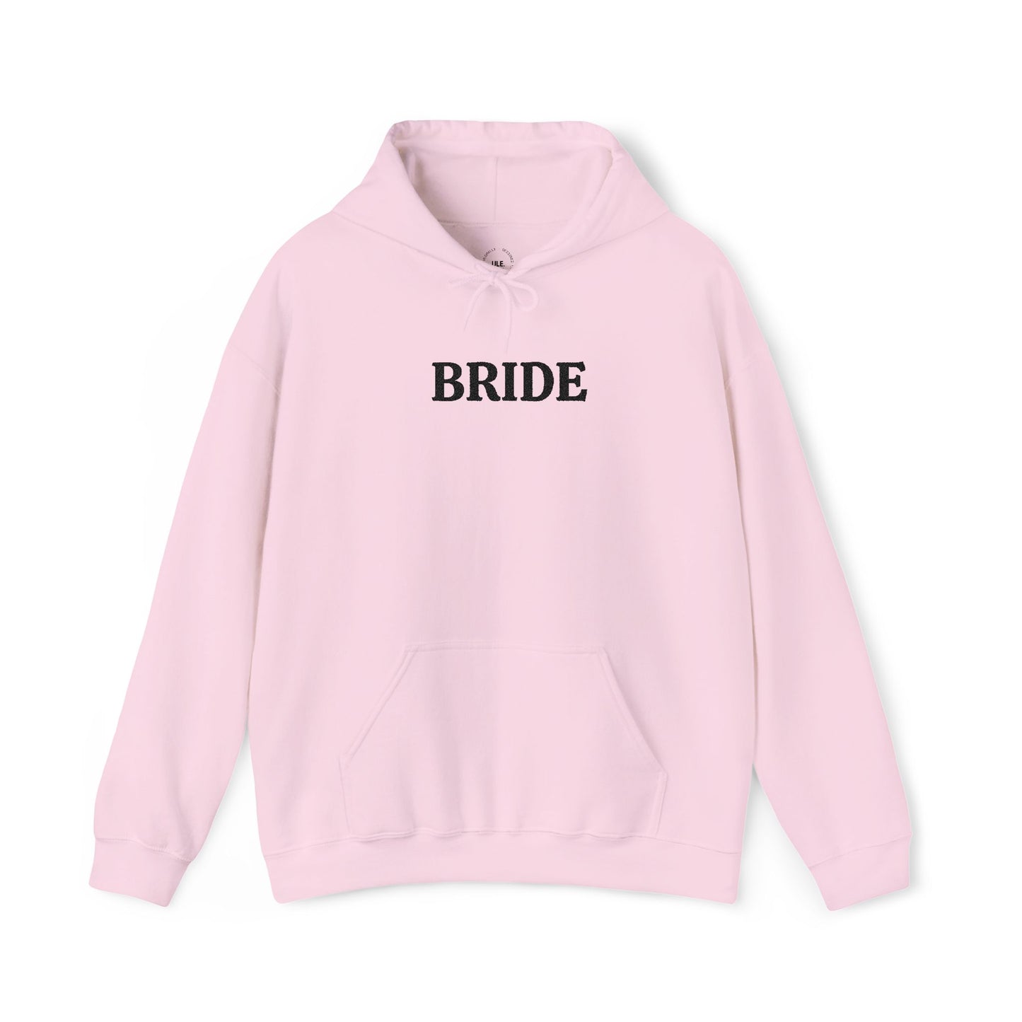 BRIDE Black Embroidered Hoodie – Customizable Wedding Hoodie