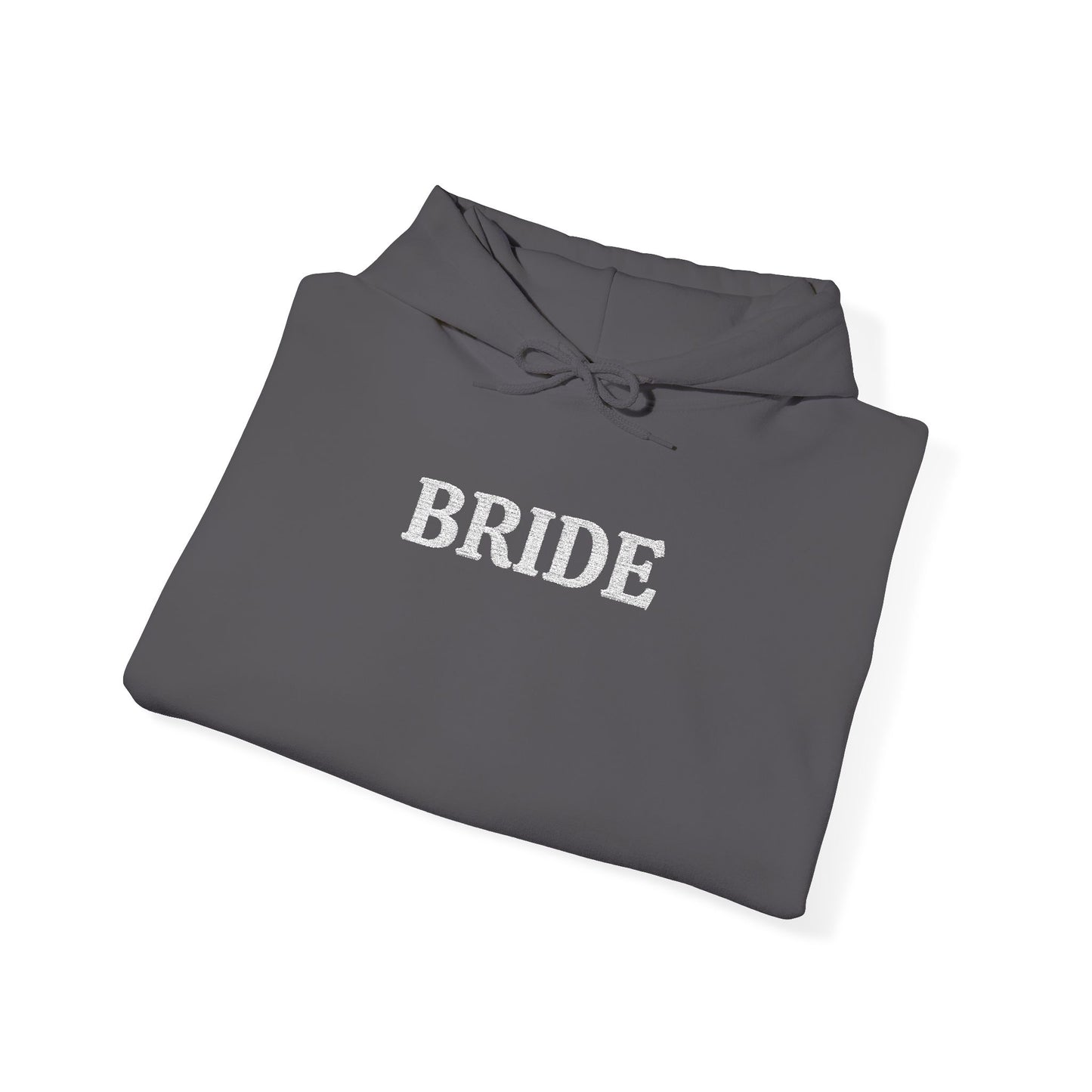 BRIDE White Embroidered Hoodie – Customizable Wedding Hoodie