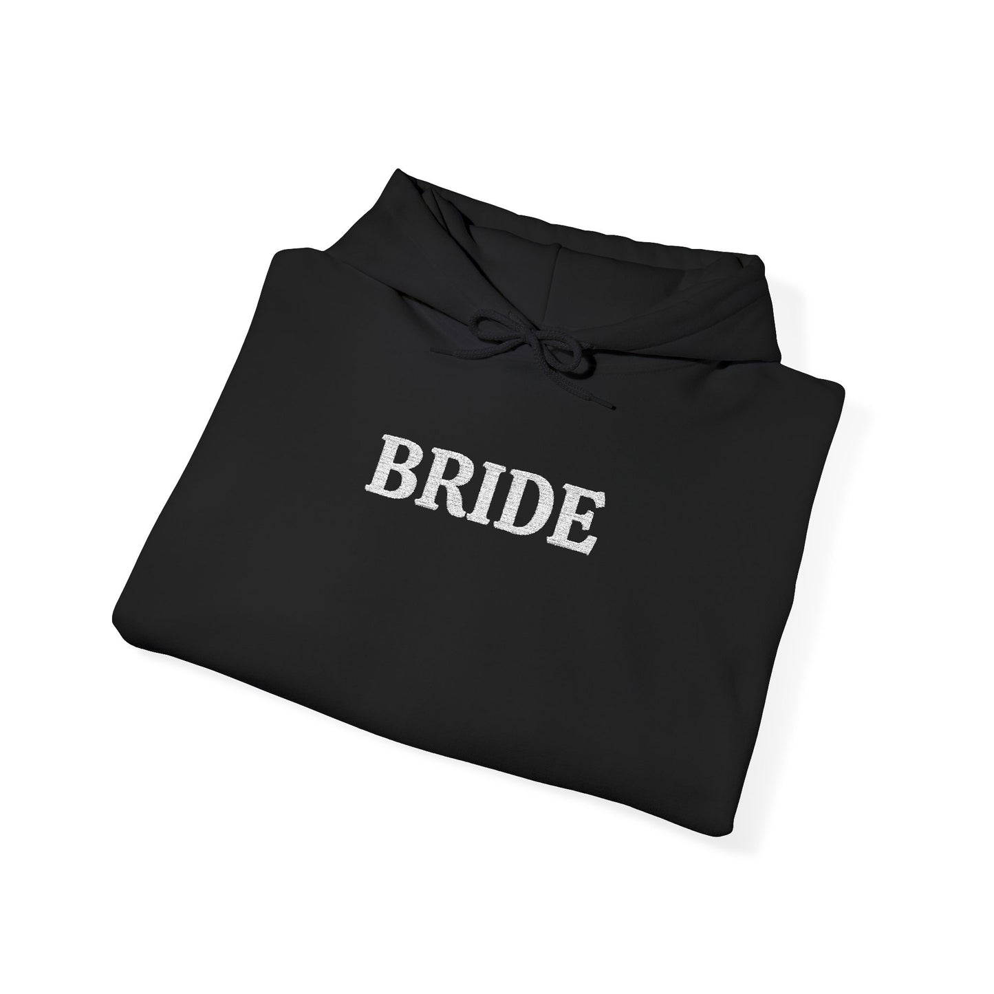 BRIDE White Embroidered Hoodie – Customizable Wedding Hoodie