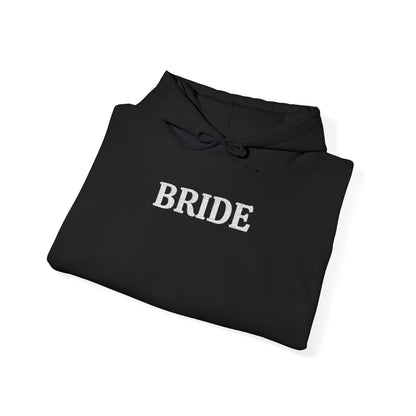 BRIDE White Embroidered Hoodie – Customizable Wedding Hoodie
