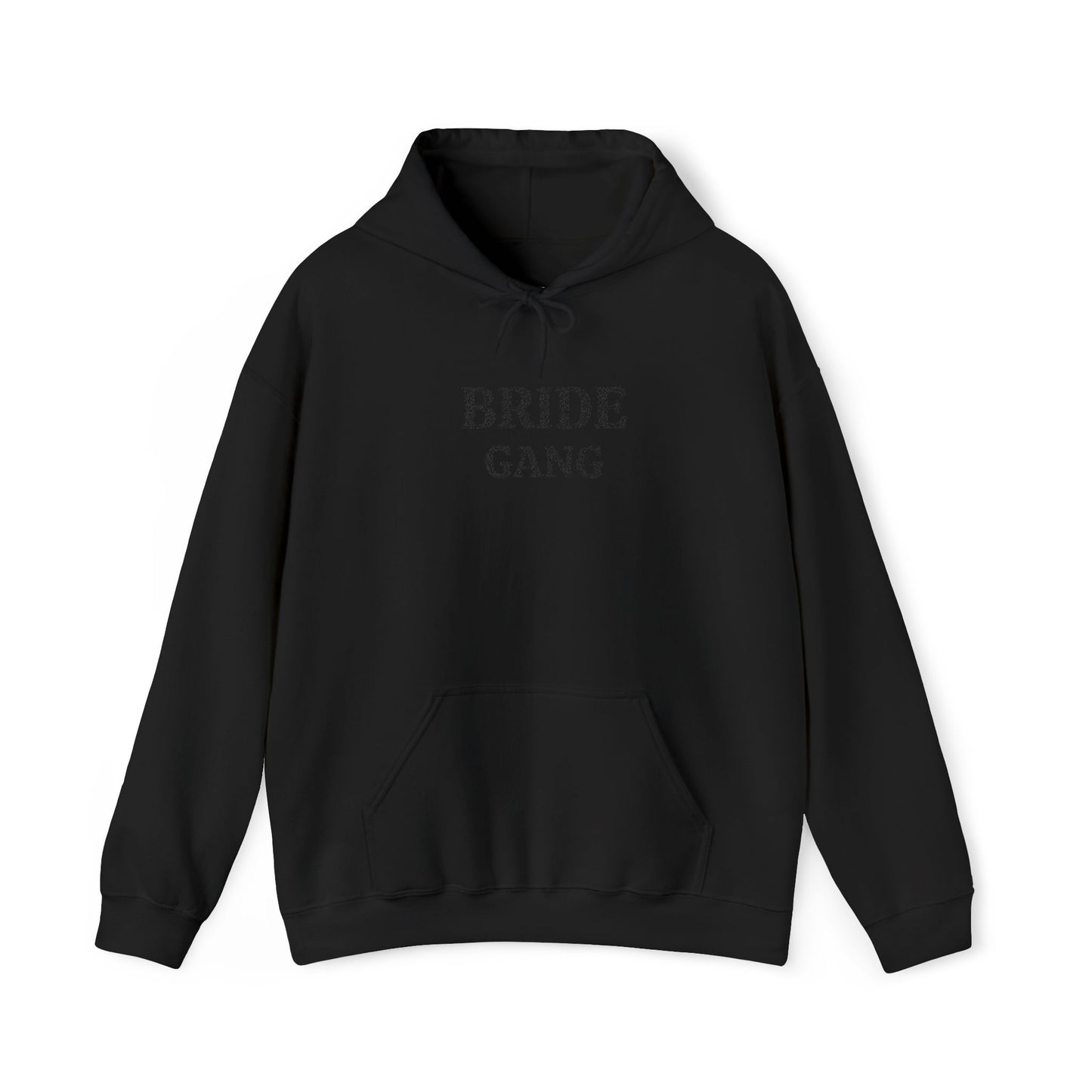 BRIDE GANG Black Embroidered Hoodie – Customizable Wedding Hoodie