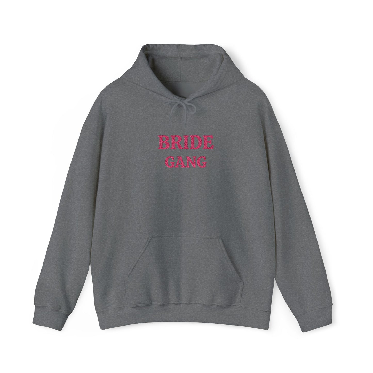 BRIDE GANG Pink Embroidered Hoodie – Customizable Wedding Hoodie
