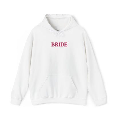 BRIDE Pink Embroidered Hoodie – Customizable Wedding Hoodie