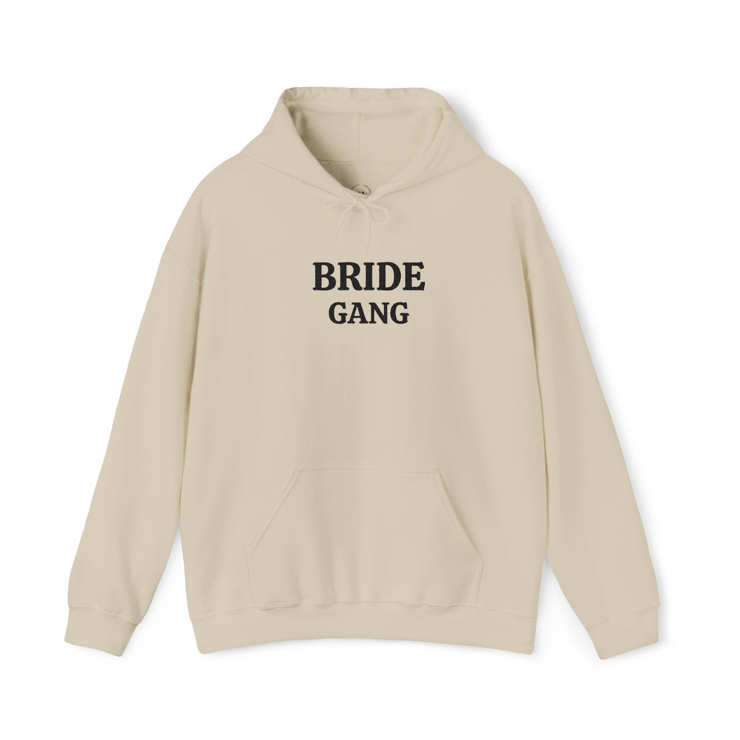 BRIDE GANG Black Embroidered Hoodie – Customizable Wedding Hoodie