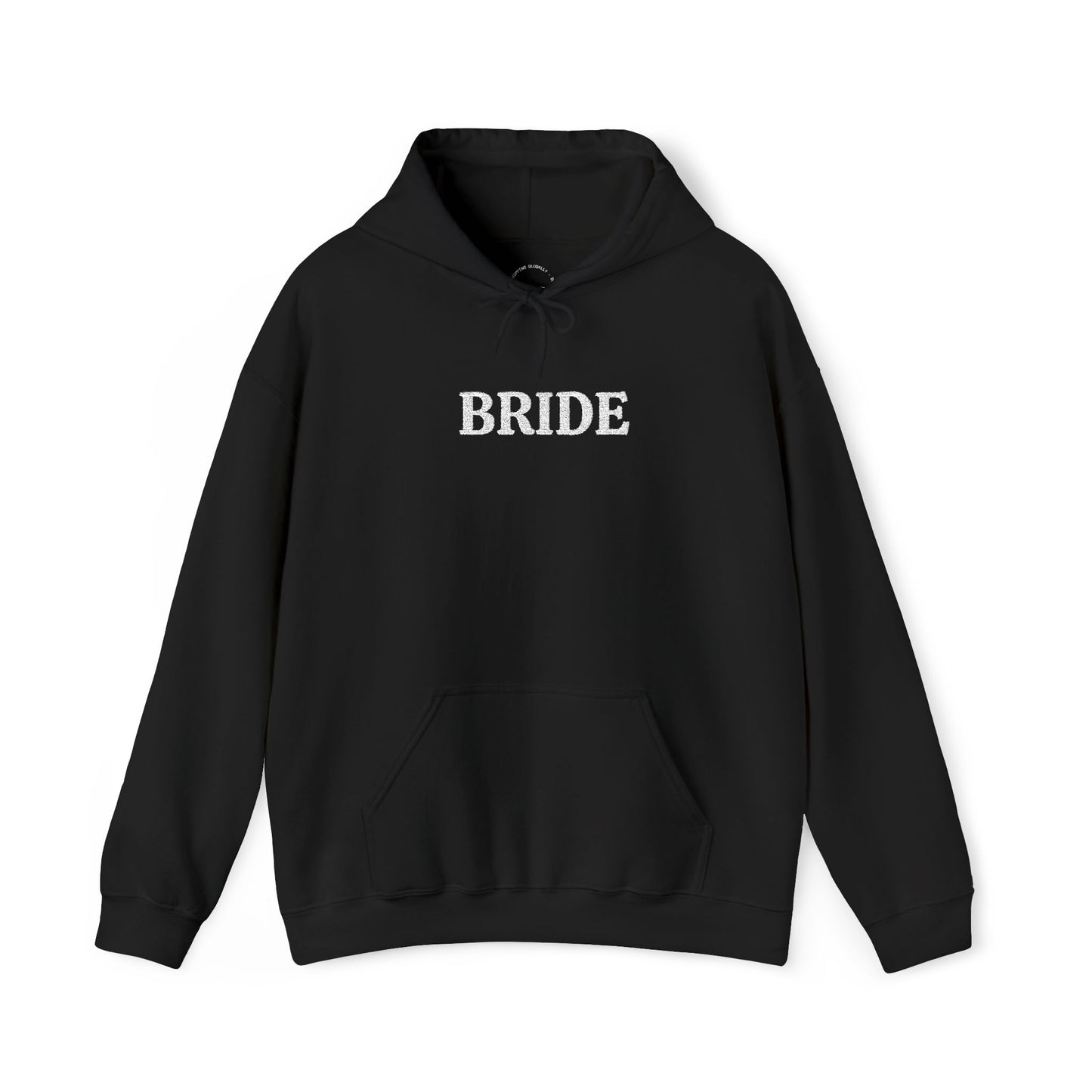 BRIDE White Embroidered Hoodie – Customizable Wedding Hoodie