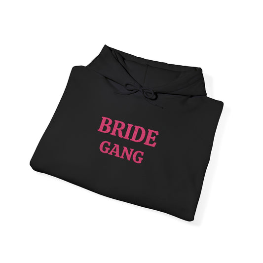 BRIDE GANG Pink Embroidered Hoodie – Customizable Wedding Hoodie