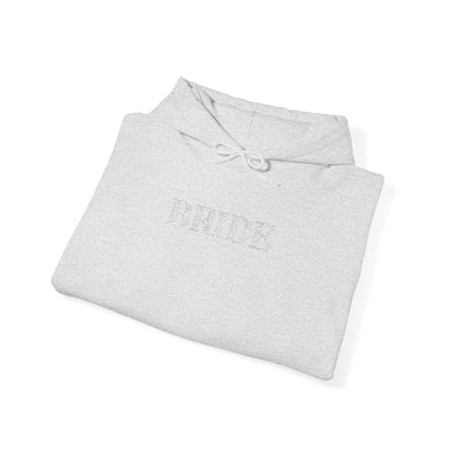BRIDE White Embroidered Hoodie – Customizable Wedding Hoodie