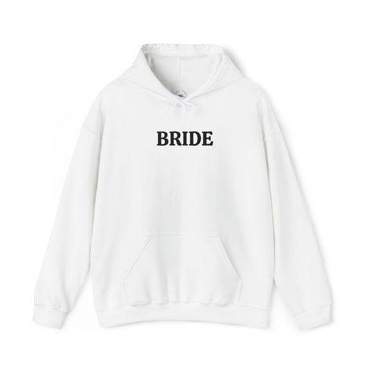 BRIDE Black Embroidered Hoodie – Customizable Wedding Hoodie