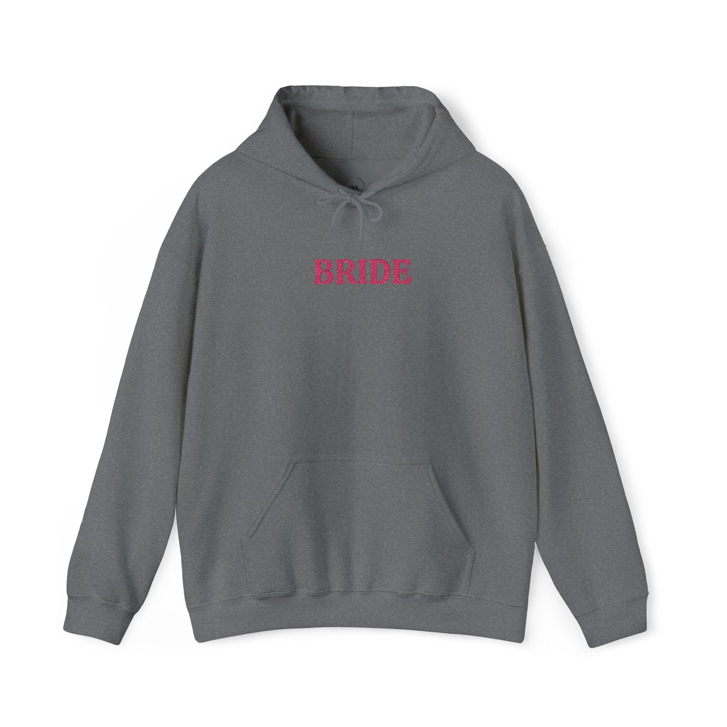 BRIDE Pink Embroidered Hoodie – Customizable Wedding Hoodie