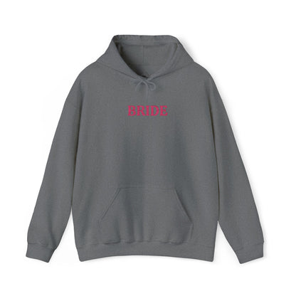 BRIDE Pink Embroidered Hoodie – Customizable Wedding Hoodie
