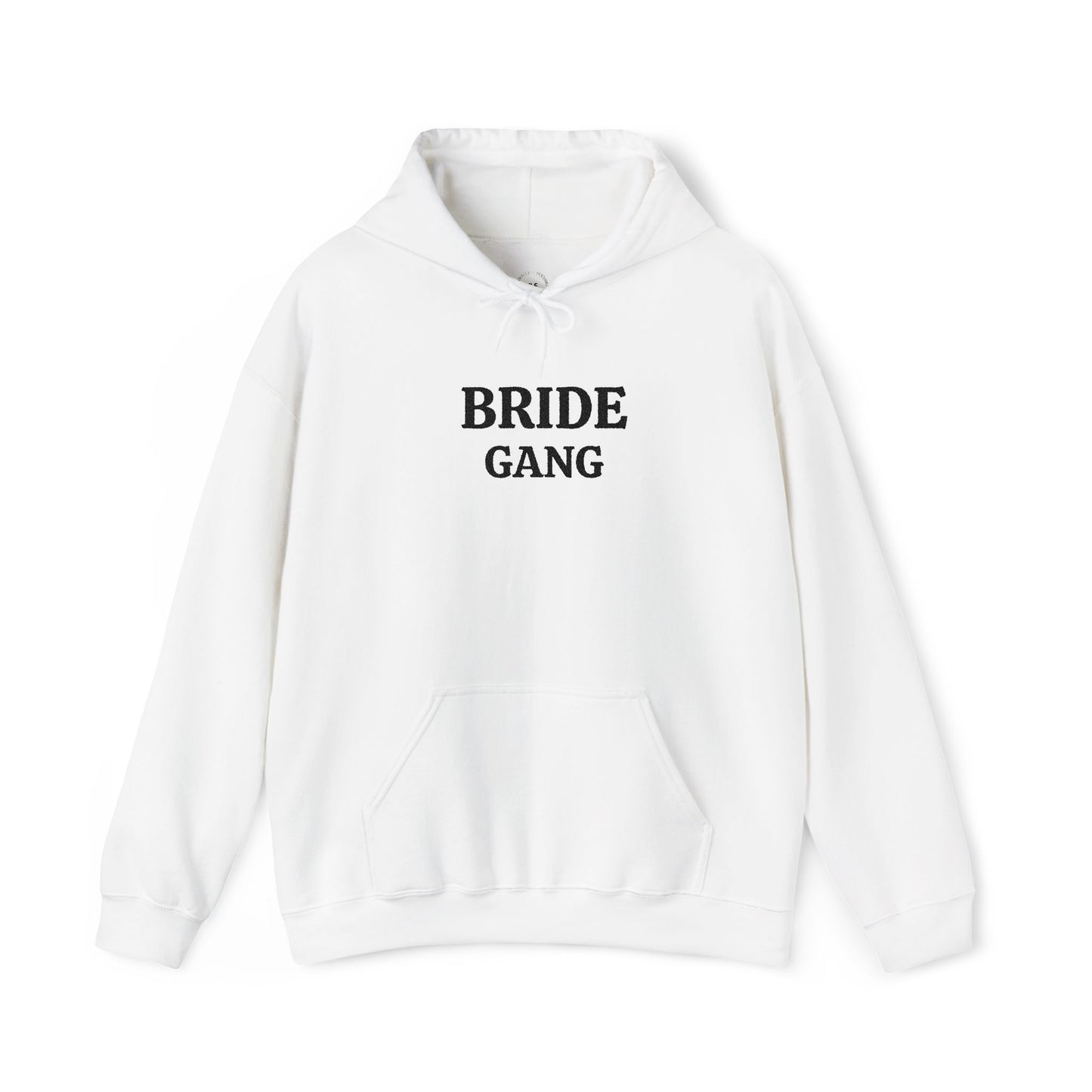 BRIDE GANG Black Embroidered Hoodie – Customizable Wedding Hoodie