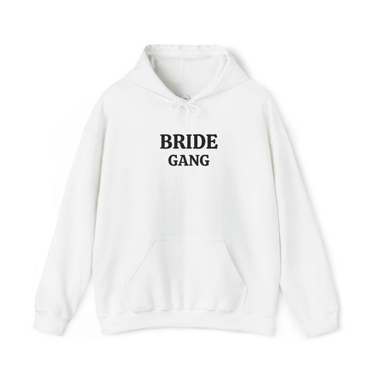 BRIDE GANG Black Embroidered Hoodie – Customizable Wedding Hoodie