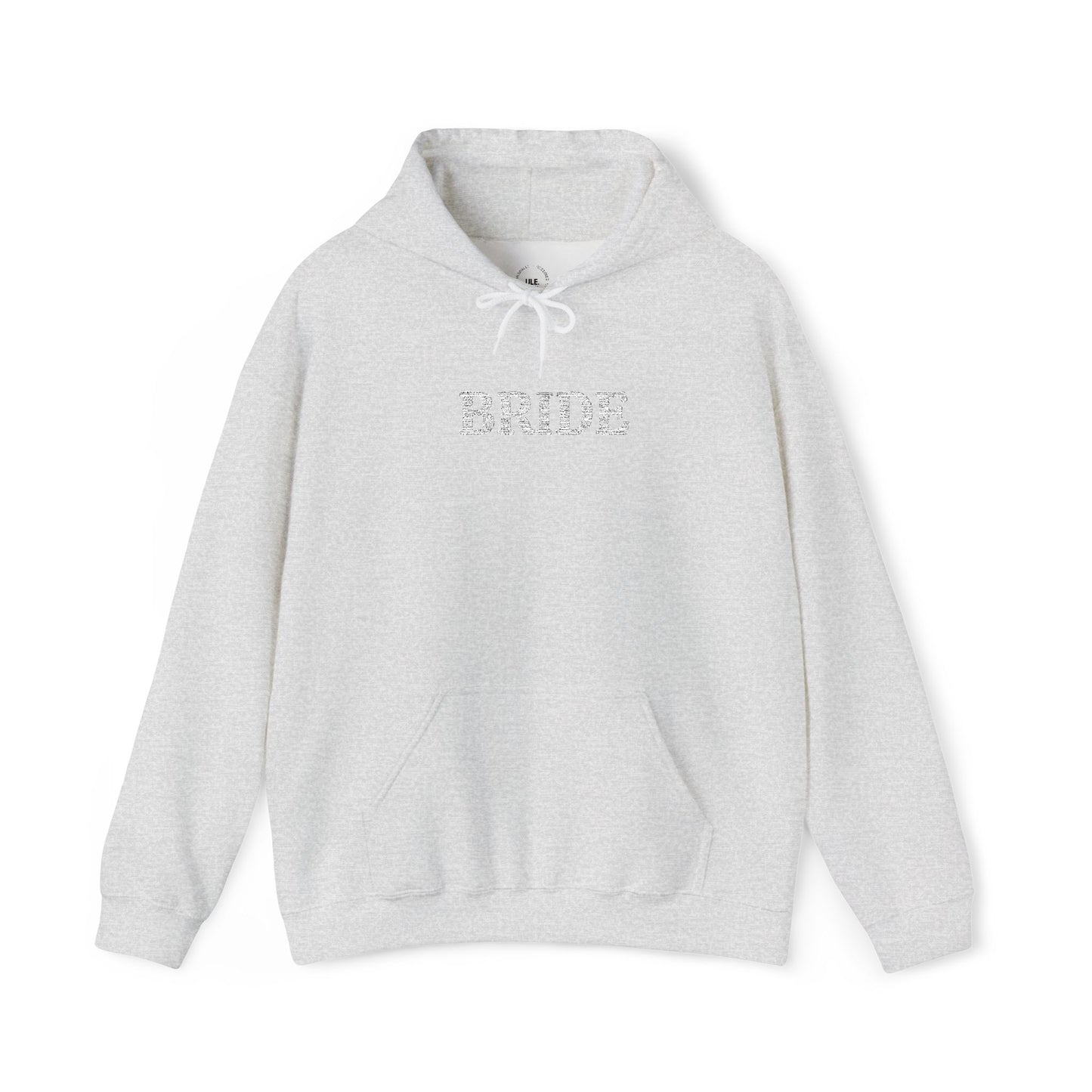 BRIDE White Embroidered Hoodie – Customizable Wedding Hoodie