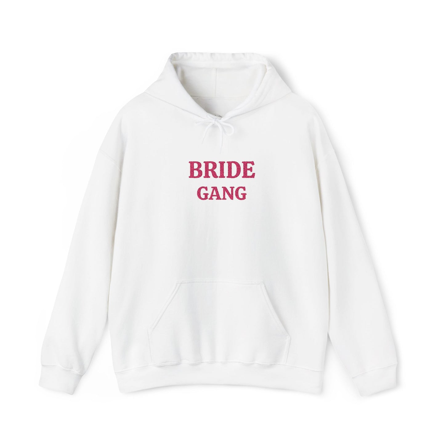 BRIDE GANG Pink Embroidered Hoodie – Customizable Wedding Hoodie