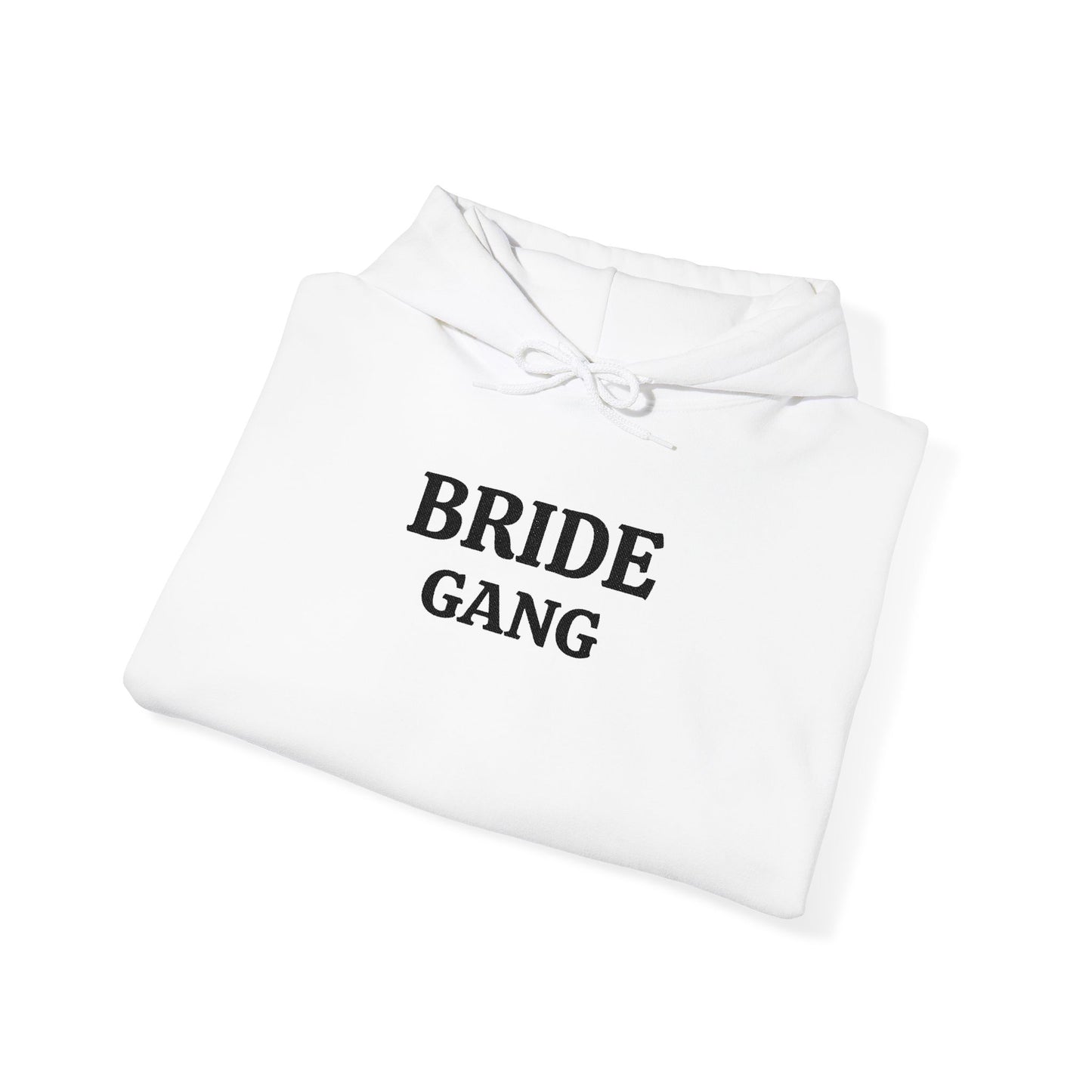 BRIDE GANG Black Embroidered Hoodie – Customizable Wedding Hoodie