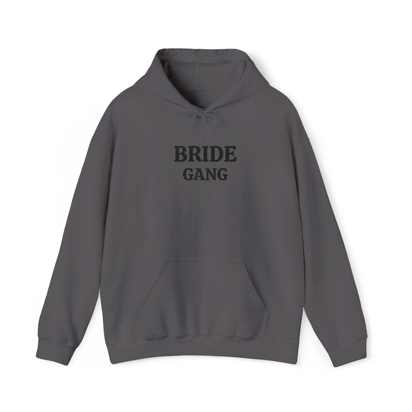 BRIDE GANG Black Embroidered Hoodie – Customizable Wedding Hoodie