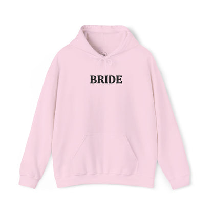 BRIDE Black Embroidered Hoodie – Customizable Wedding Hoodie