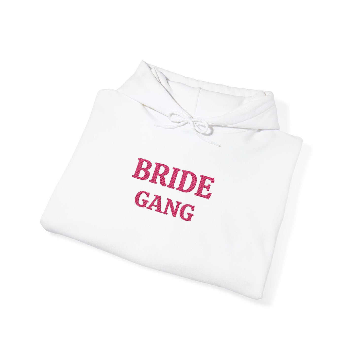 BRIDE GANG Pink Embroidered Hoodie – Customizable Wedding Hoodie
