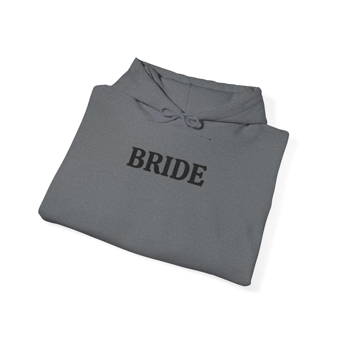 BRIDE Black Embroidered Hoodie – Customizable Wedding Hoodie