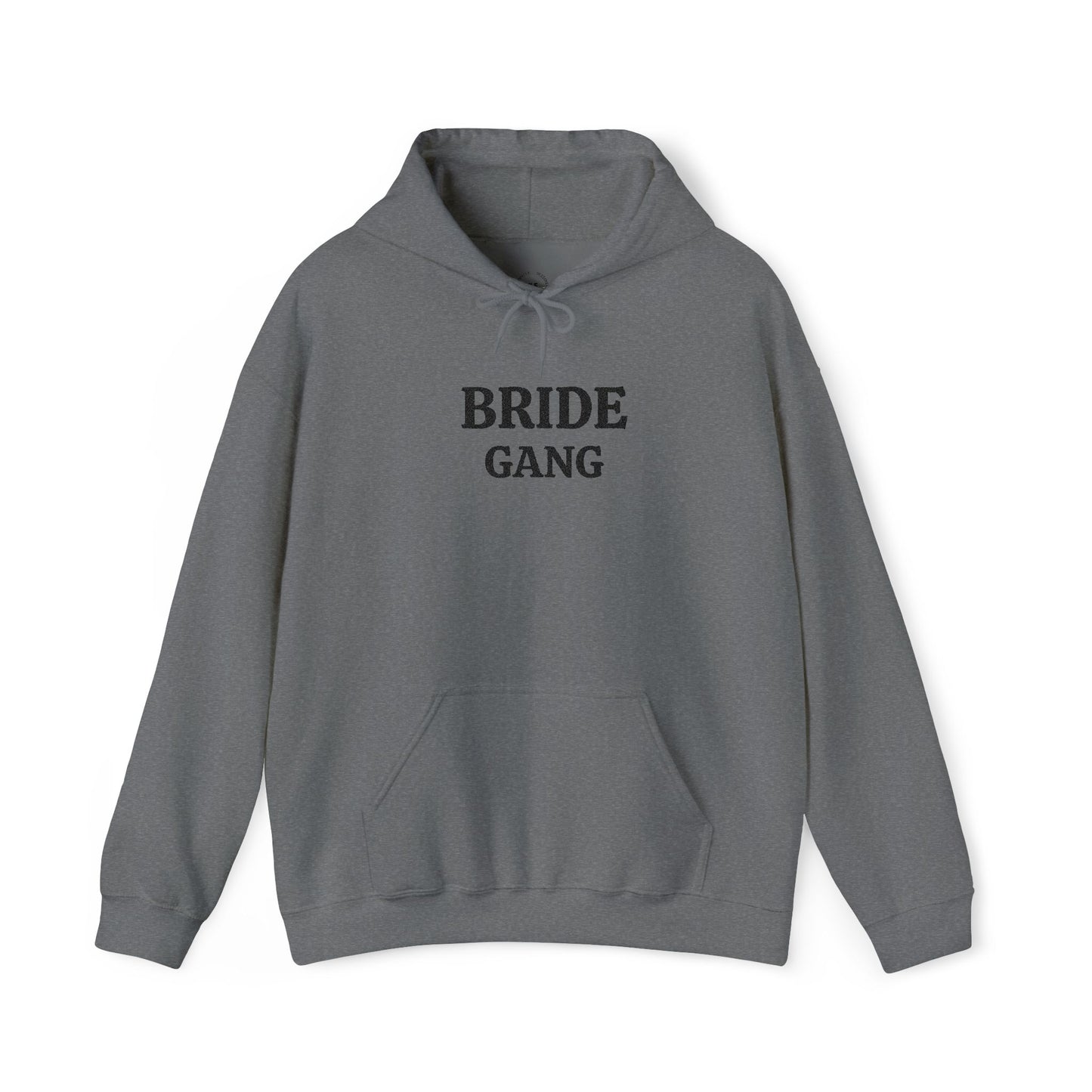 BRIDE GANG Black Embroidered Hoodie – Customizable Wedding Hoodie