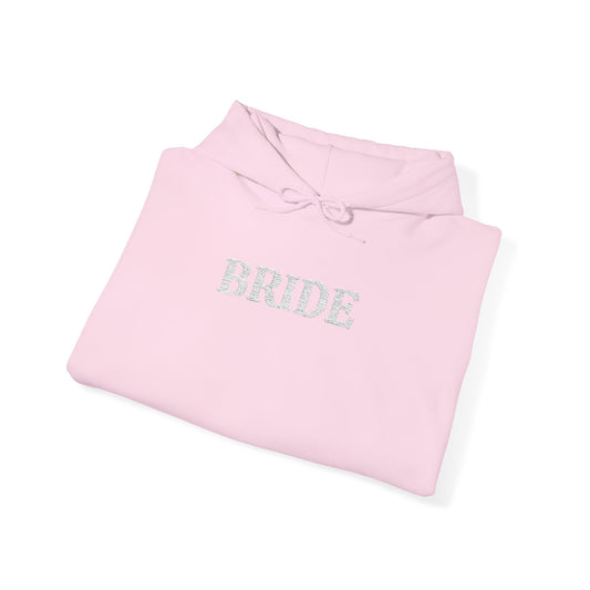 BRIDE White Embroidered Hoodie – Customizable Wedding Hoodie