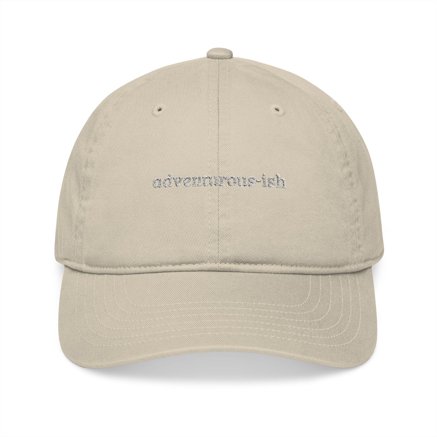 "adventurous-ish" Organic Embroidered Baseball Cap – Sustainable Unisex