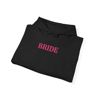 BRIDE Pink Embroidered Hoodie – Customizable Wedding Hoodie