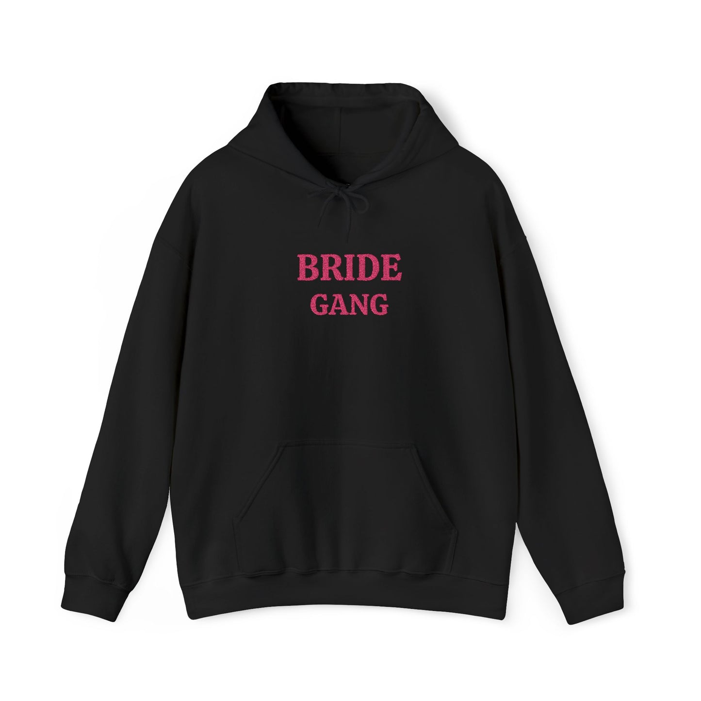 BRIDE GANG Pink Embroidered Hoodie – Customizable Wedding Hoodie