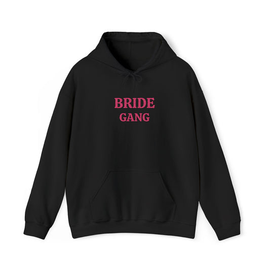 BRIDE GANG Pink Embroidered Hoodie – Customizable Wedding Hoodie