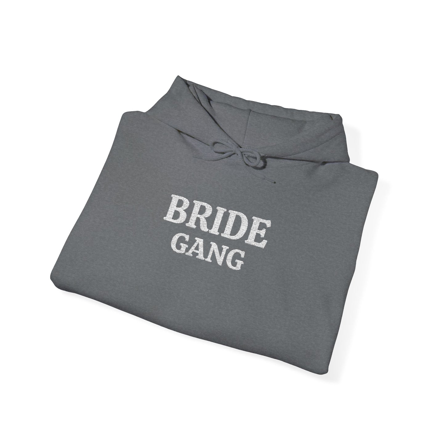 BRIDE GANG White  Embroidered Hoodie – Customizable Wedding Hoodie