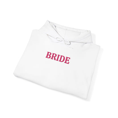BRIDE Pink Embroidered Hoodie – Customizable Wedding Hoodie