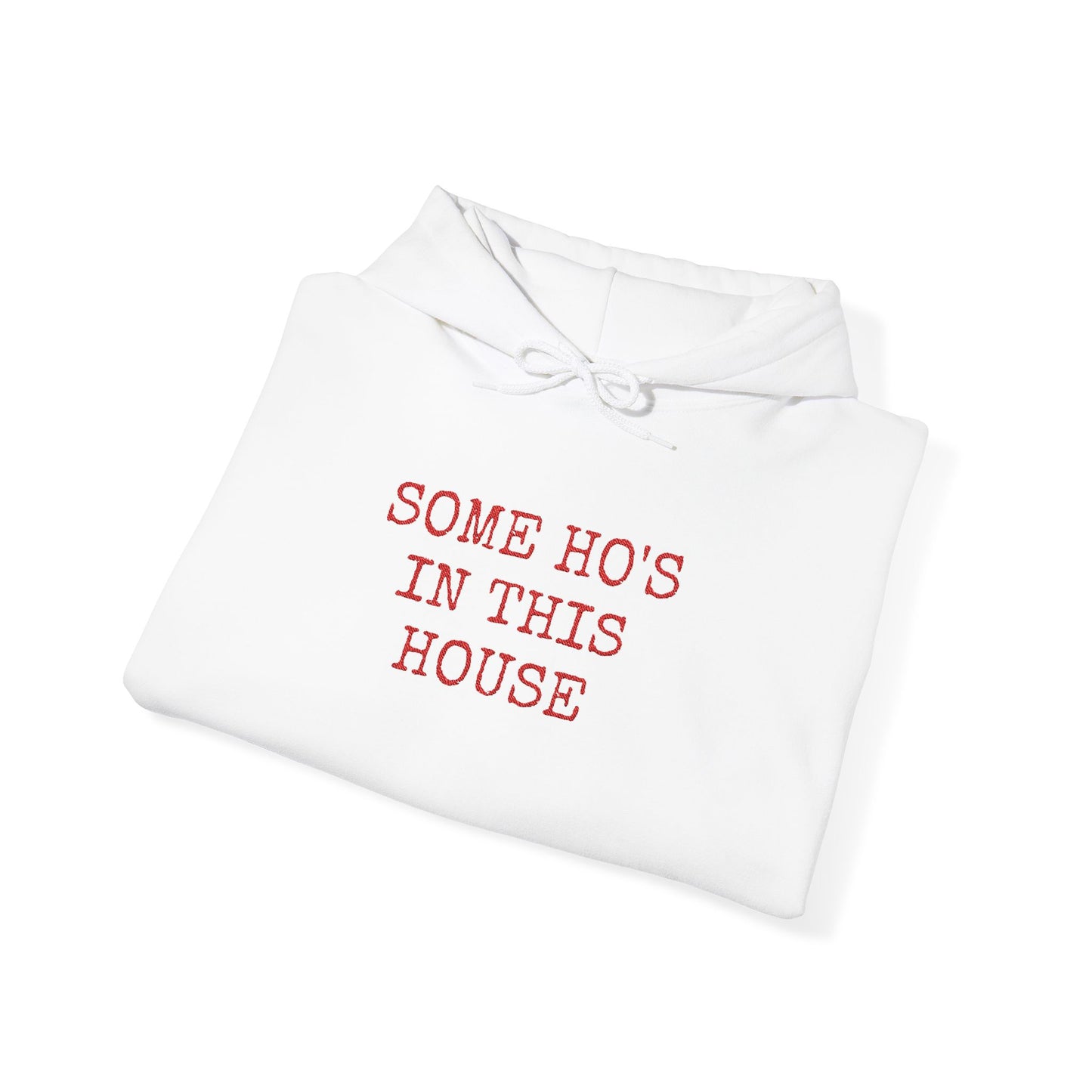 Some Ho’s in This House Embroidered Hoodie – Christmas Drop