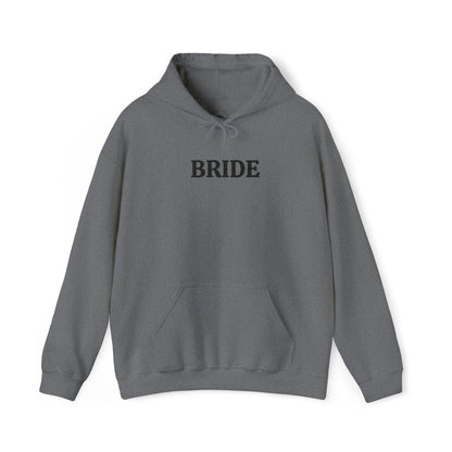BRIDE Black Embroidered Hoodie – Customizable Wedding Hoodie