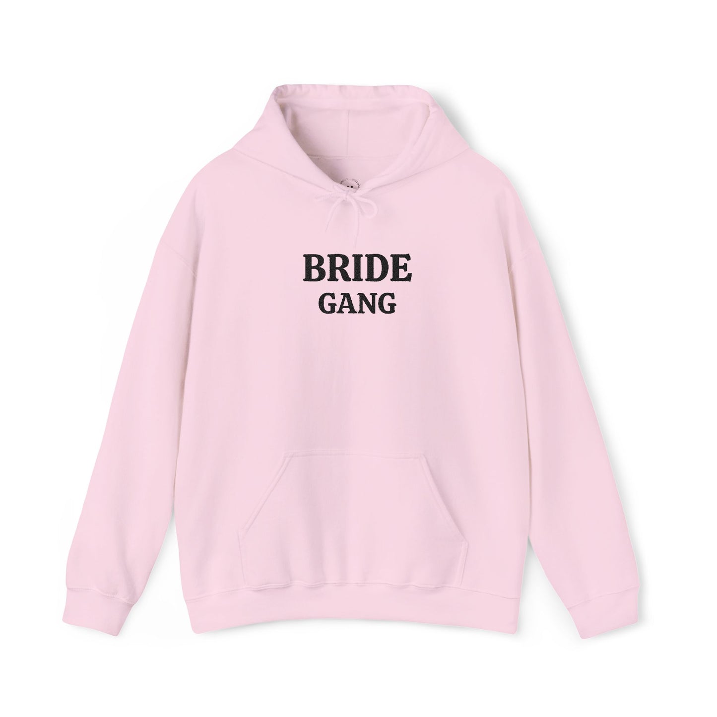 BRIDE GANG Black Embroidered Hoodie – Customizable Wedding Hoodie