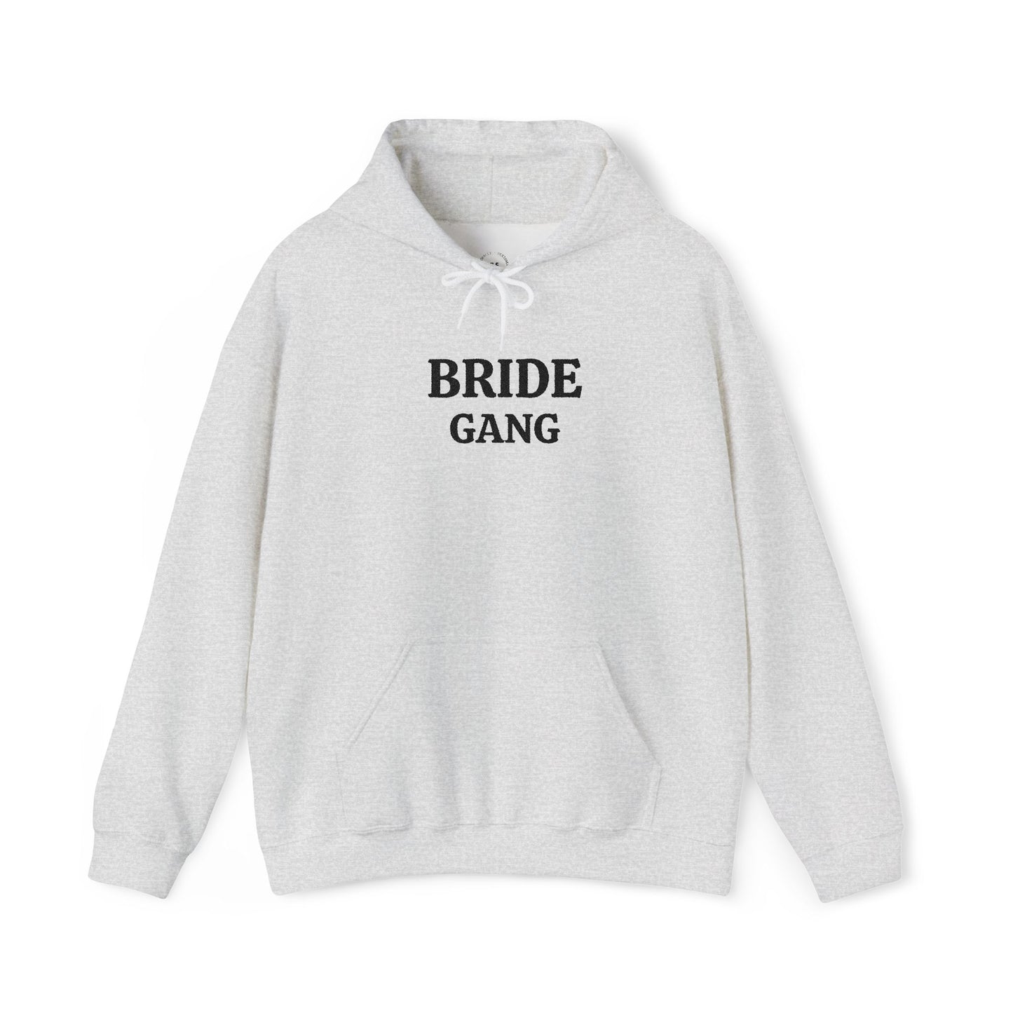 BRIDE GANG Black Embroidered Hoodie – Customizable Wedding Hoodie
