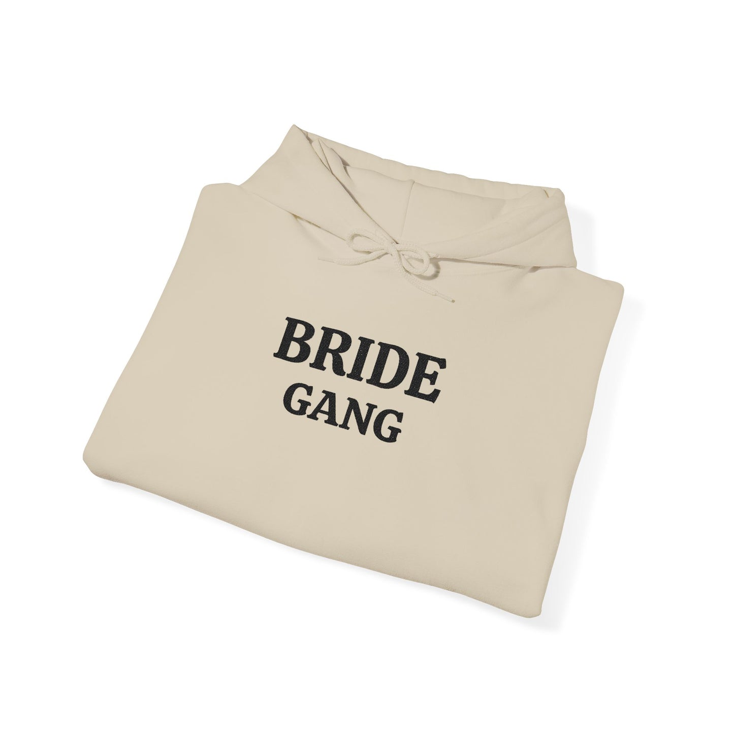 BRIDE GANG Black Embroidered Hoodie – Customizable Wedding Hoodie